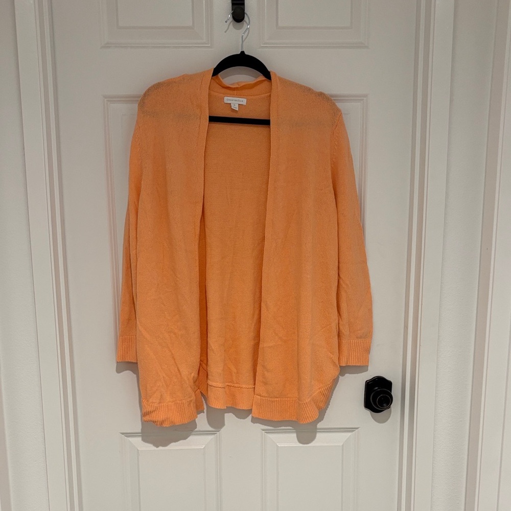 Charter Club Light Orange Cardigan Sweater